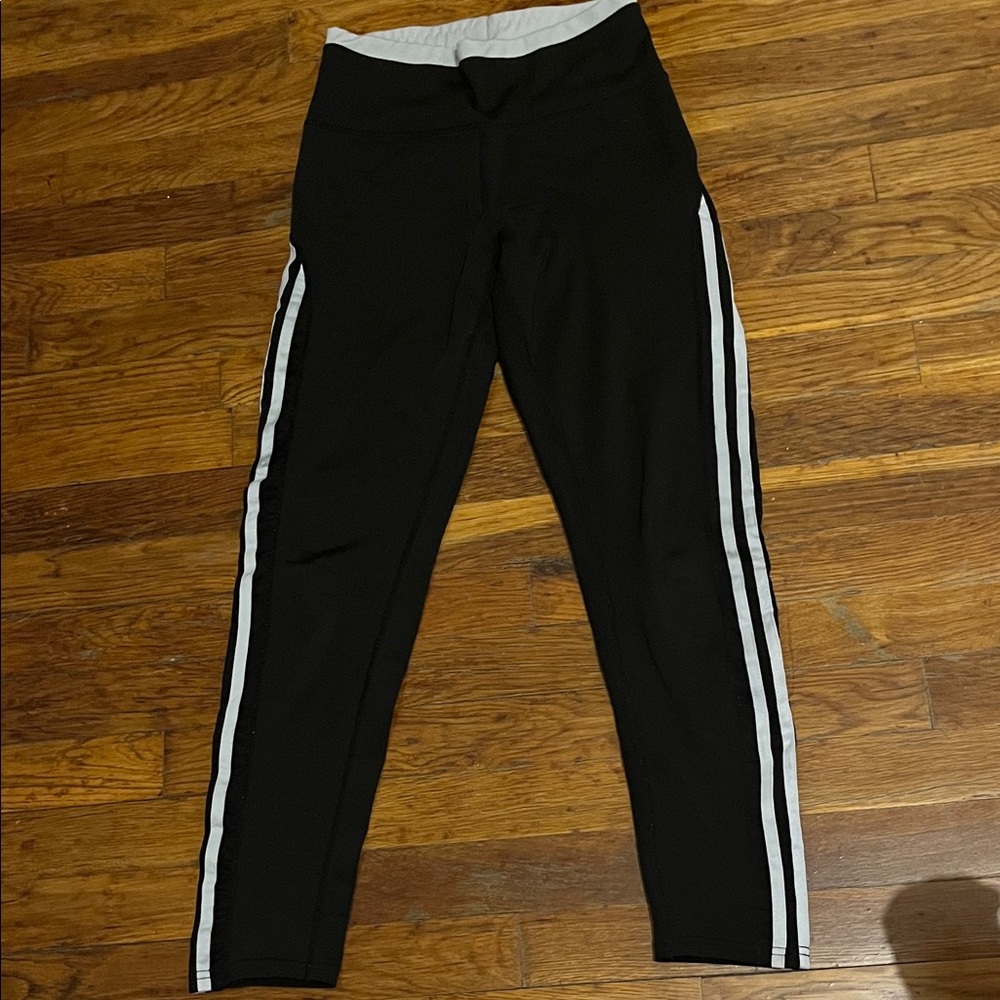 Black Leggings with White Stripes